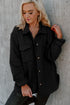 Lattice Texture Retro Flap Pocket Button Shacket